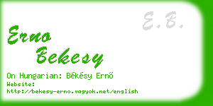 erno bekesy business card